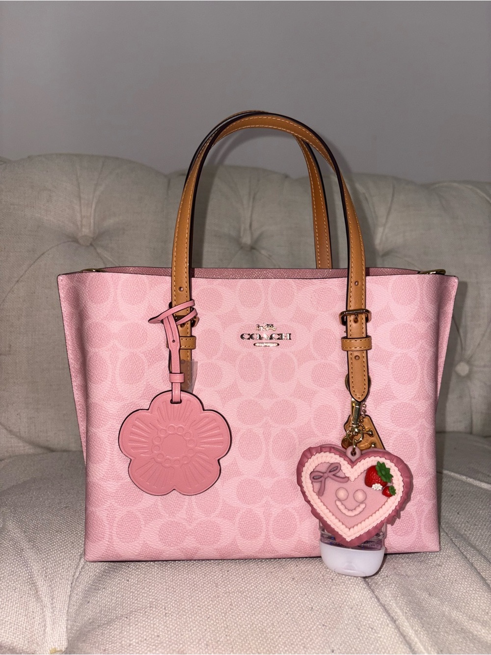 Coach powder pink Mollie tote